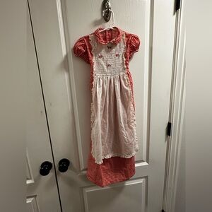 Polly Flinders Hand Smocked Red Gingham Dress T4 – Vintage Pinafore